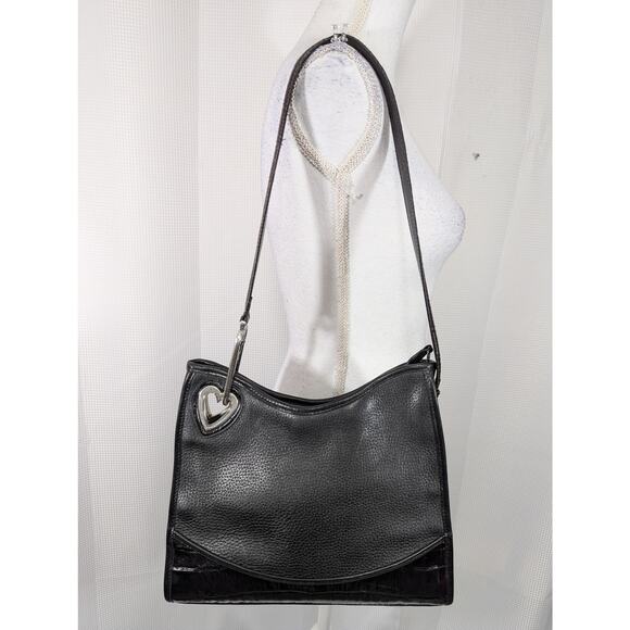 Brighton Black Satchel Bag with Heart Detail - Picture 2 of 10